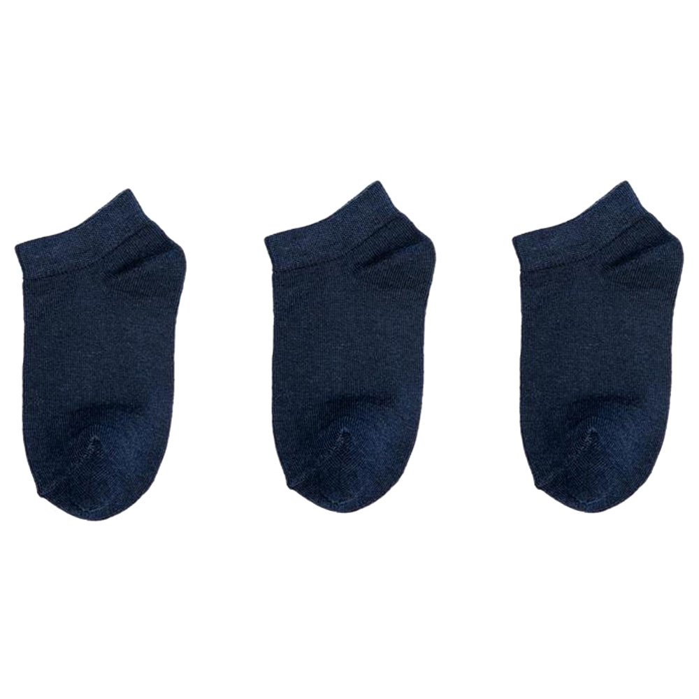 Genius - 3pc-Set - Kids Ankel Length Trainer Socks - Black
