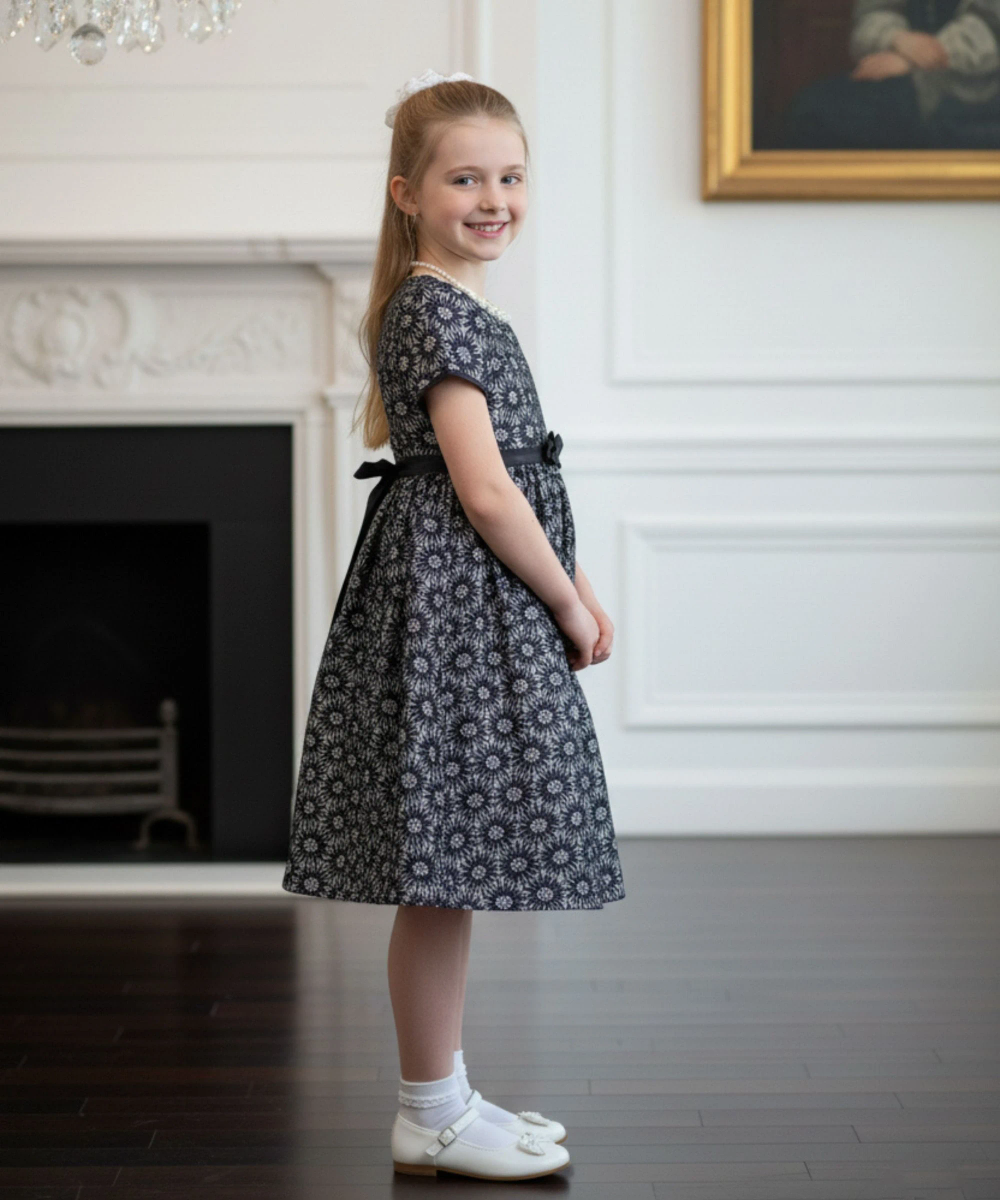 Le Crystal - Baby Girl's Embroidered Shimmer Party Dress - Black