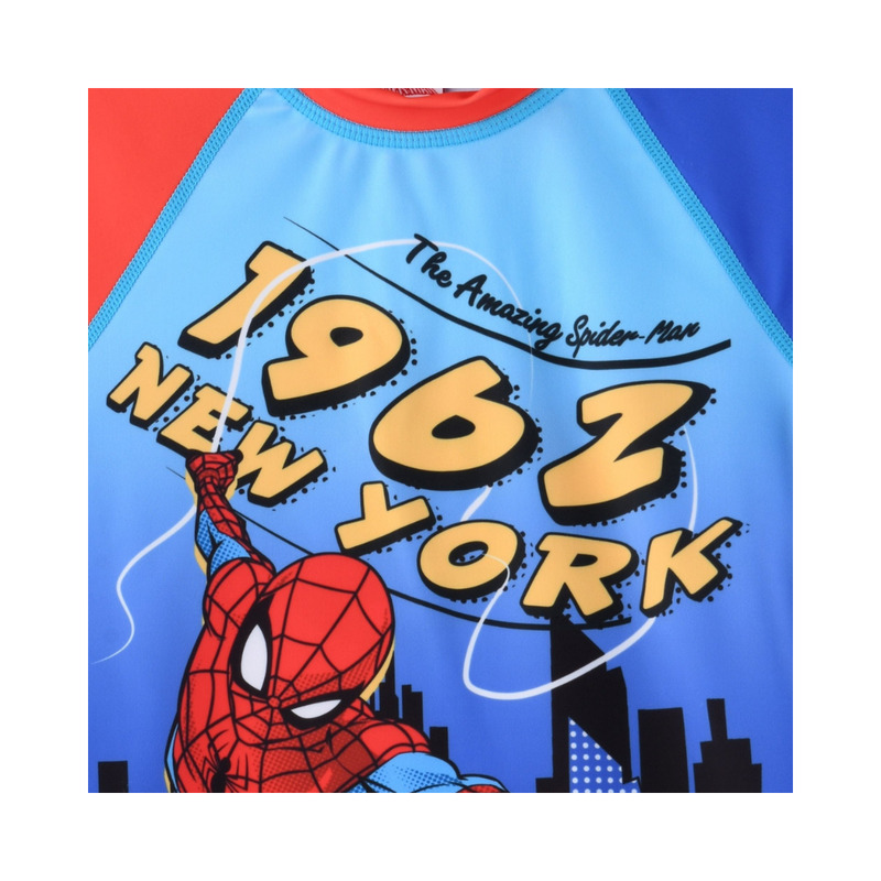 Spiderman - Boy's Short Sleeves Rash Guard Top - Multicolor