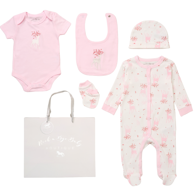 Rock A Bye Baby - Baby Girl 5pcs Hanging Gift Set - Pink