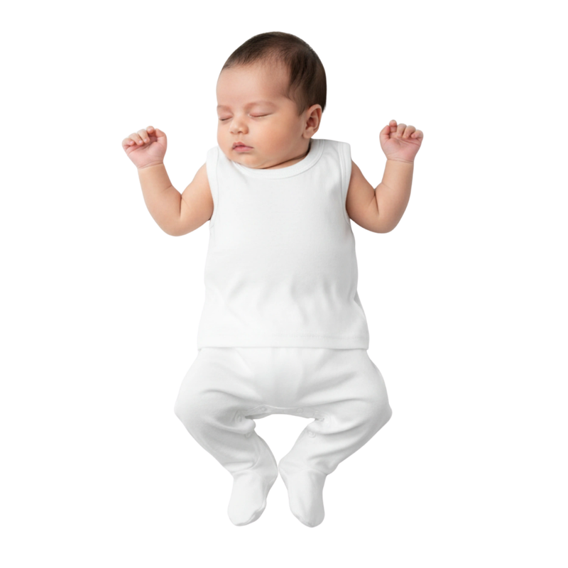 Smart Baby - Plain Organic Cotton Vest - White