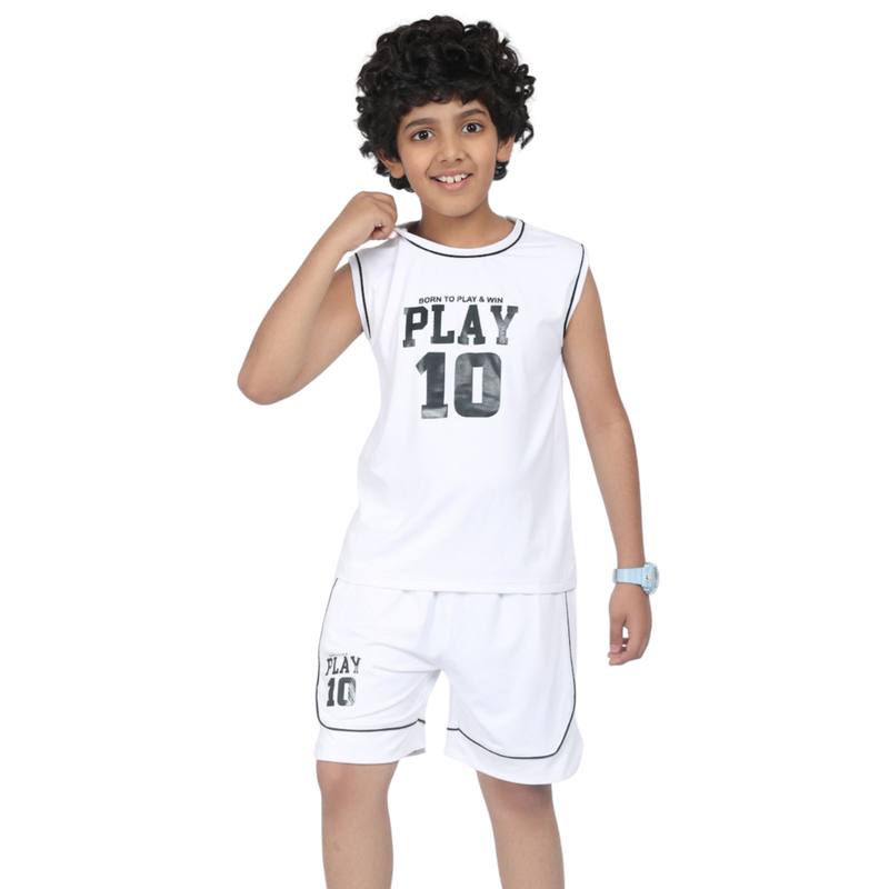 Nexgen Juniors - Boy Active Sports Shorts - White