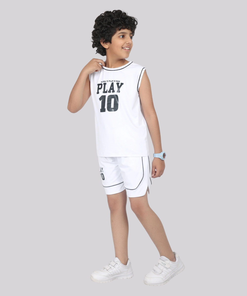 Nexgen Juniors - Boy Active Sports Shorts - White