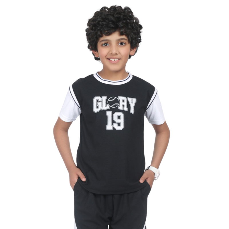 Nexgen Juniors - Boy Half Sleeve Sports T-Shirt - Black/White
