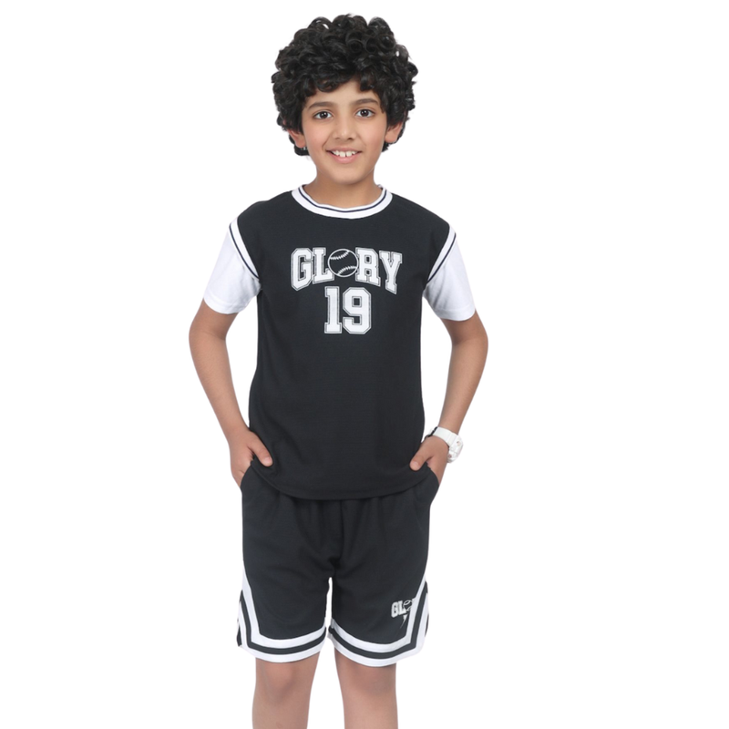 Nexgen Juniors - Boy Active Sports Shorts - Black/White
