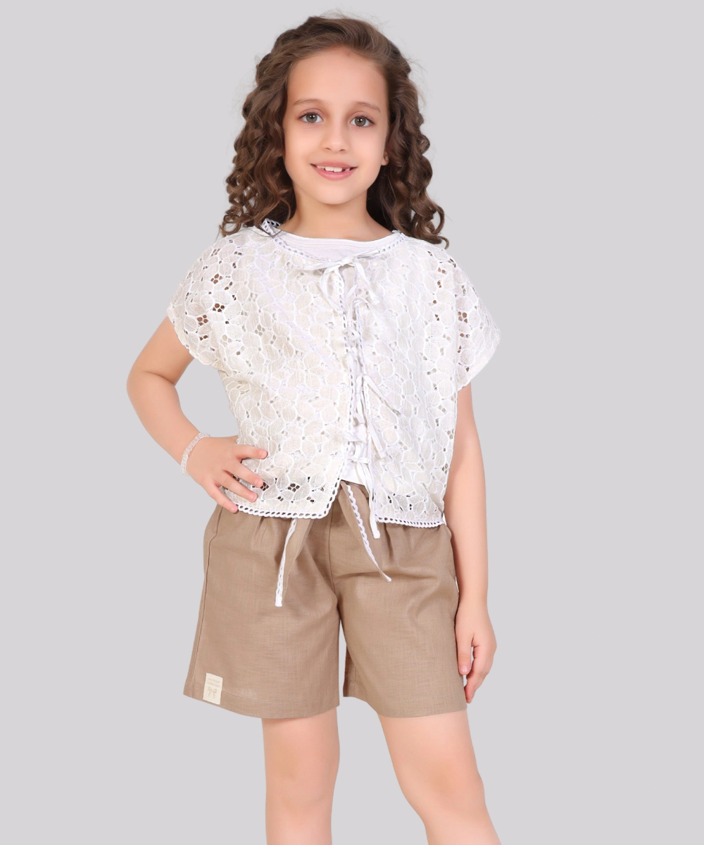 LITTLE KANGAROOS - Girl's Casual Shorts - Brown