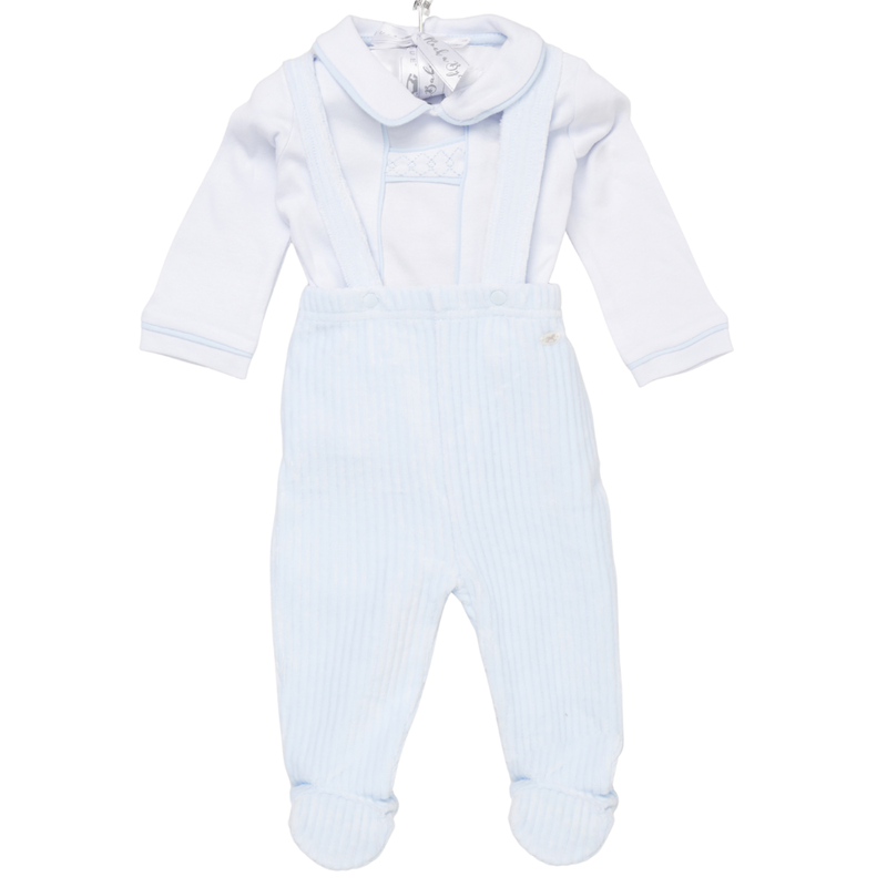 Rock a Bye Baby - Baby Boy's Top & Footed Dungaree - Blue