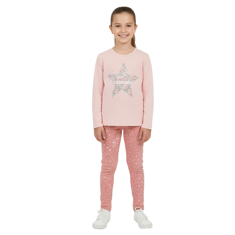 Genius - 2pc-Set - Girl's Sweatshirt & Legging Set - Pink
