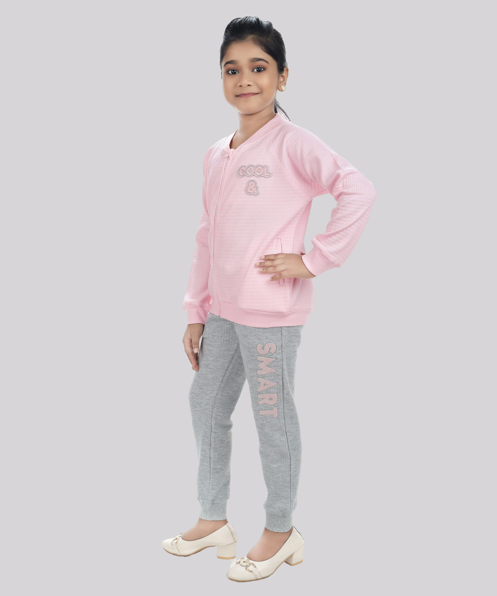 Genius - 2pc-Set - Girl's Jacket & Jogger - Pink/Grey