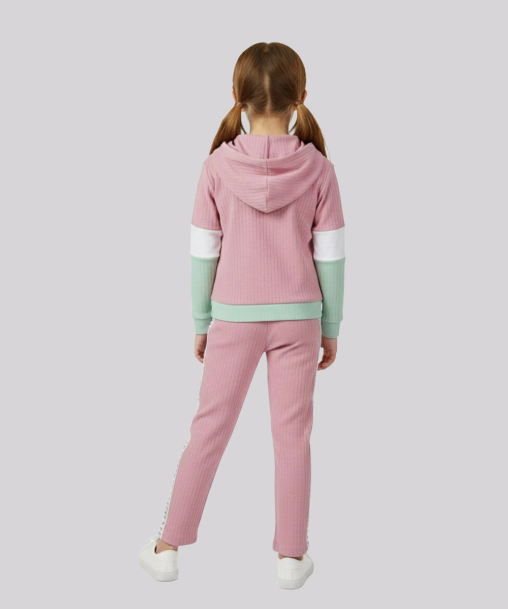 Genius - 2pc-Set - Girl's Hooded Jacket & Pant - Pink