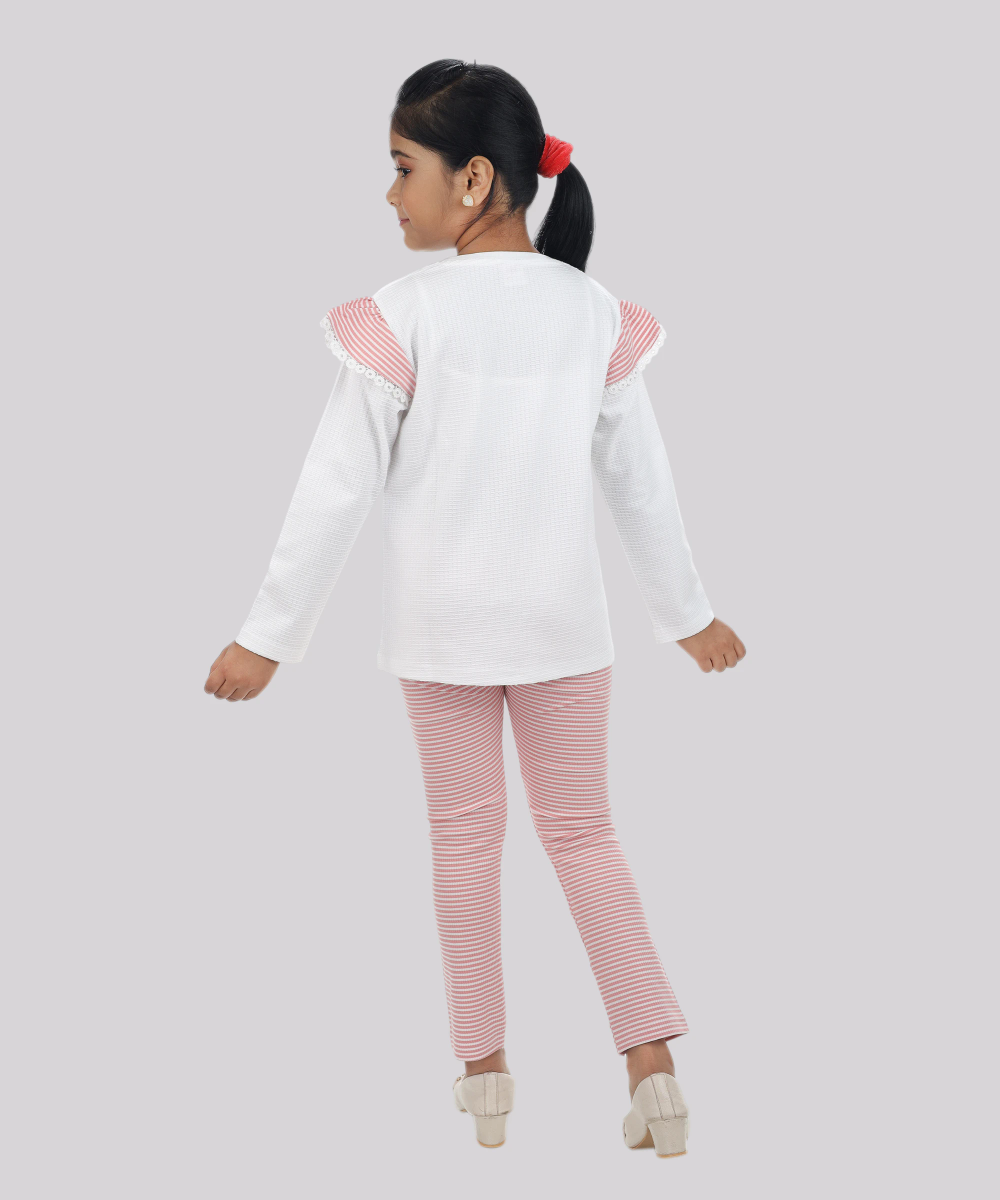 Genius - 2pc-Set - Girl's Sweatshirt & Legging - White/Pink