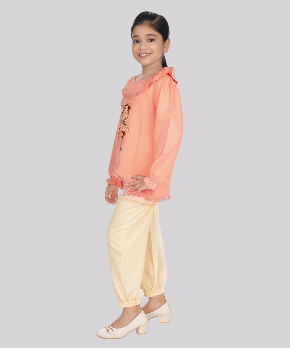 Genius - 2pc-Set - Girl's Sweatshirt & Jogger - Coral