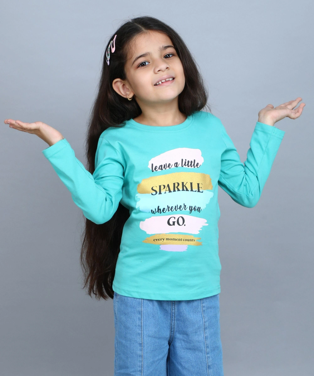 Nexgen Girls - Printed Girl's Casual T-Shirt - Blue