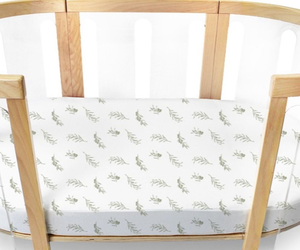 Babyhood - Amani Bebe Oval Cot Fitted Sheet Only - Olive