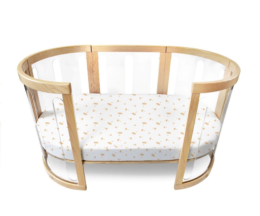 Babyhood - Amani Bebe Oval Cot Fitted Sheet Only - Dandelion