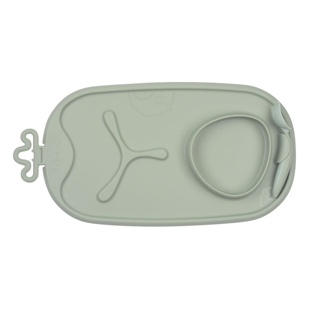 B.box - Roll Plus Go Mealtime Mat With Deep Scooped Spoon - Sage