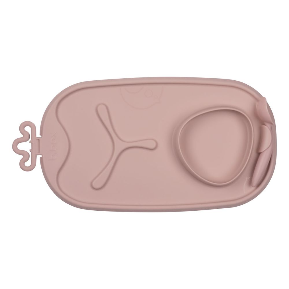 B.box - Roll Plus Go Mealtime Mat With Deep Scooped Spoon - Blush