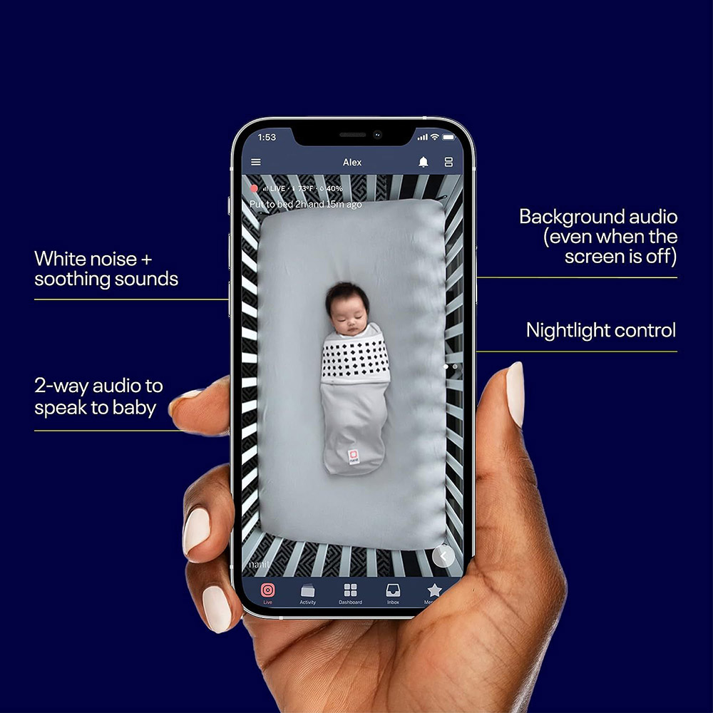 Nanit - Pro Baby Monitor With Wall Mount - Sterling Silver