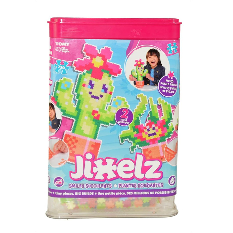 Fat Brain Toys - Jixelz Smiley Succulents Micro Puzzle Kit - Multicolor - 750 Pcs