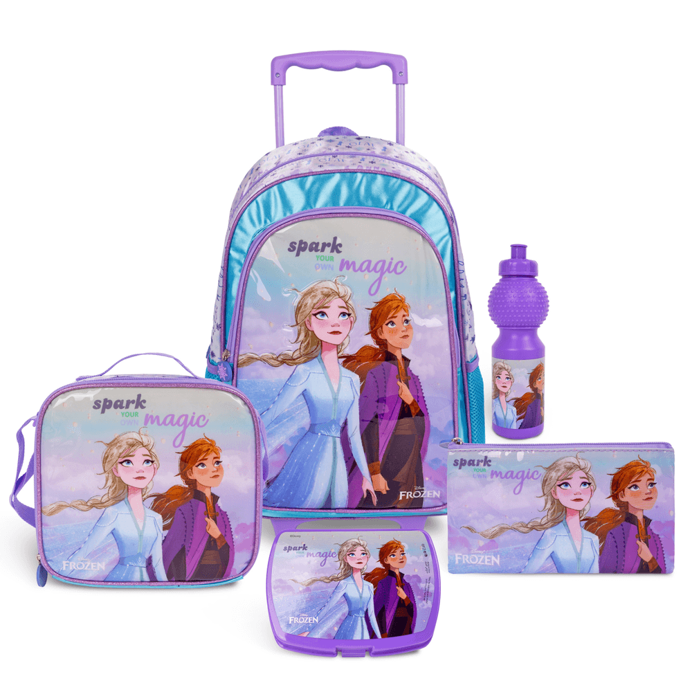 Disney - Frozen Kids 5-In-1 Box Set With18" Trolley School Bag
