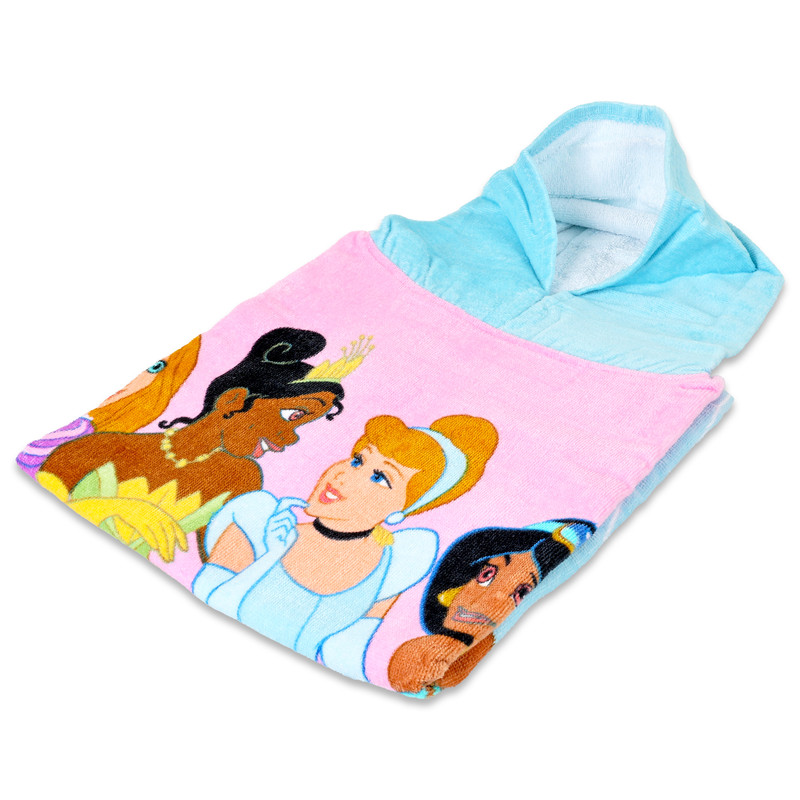 Disney Princess Printed Hooded Poncho - Multicolor