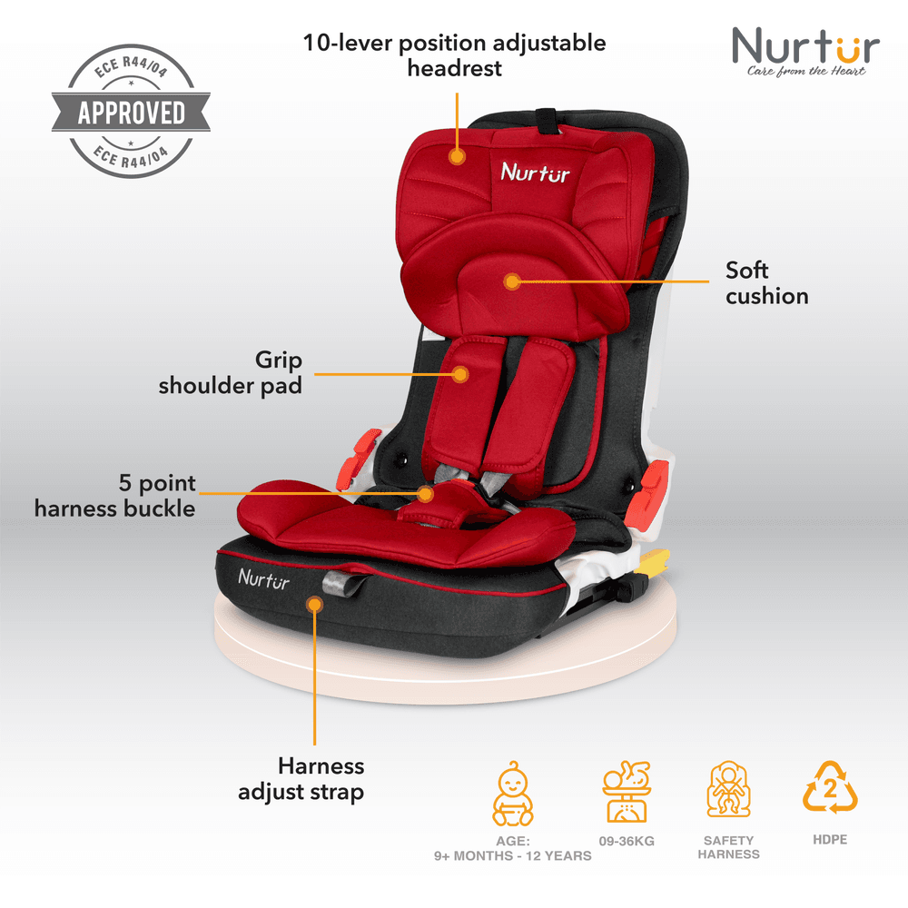 Nurtur - Maverick Baby Compact Foldable Car Seat - Red