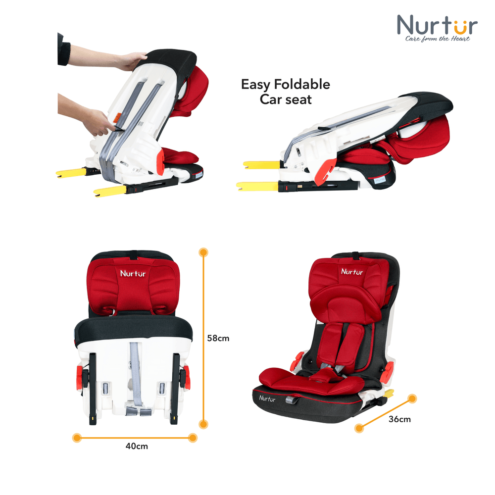 Nurtur - Maverick Baby Compact Foldable Car Seat - Red