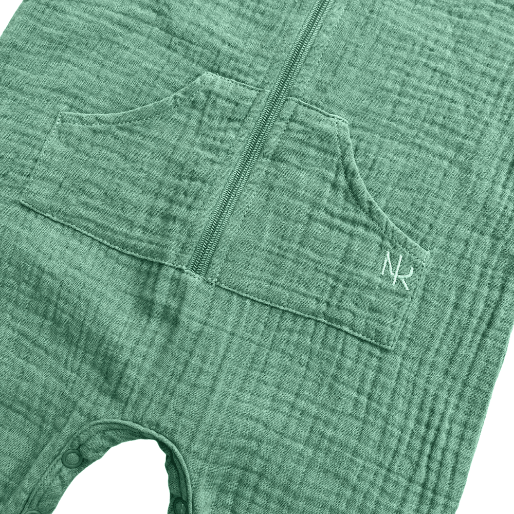Next of Kin - Orian Muslin Zippy Jumpsuit - Sage