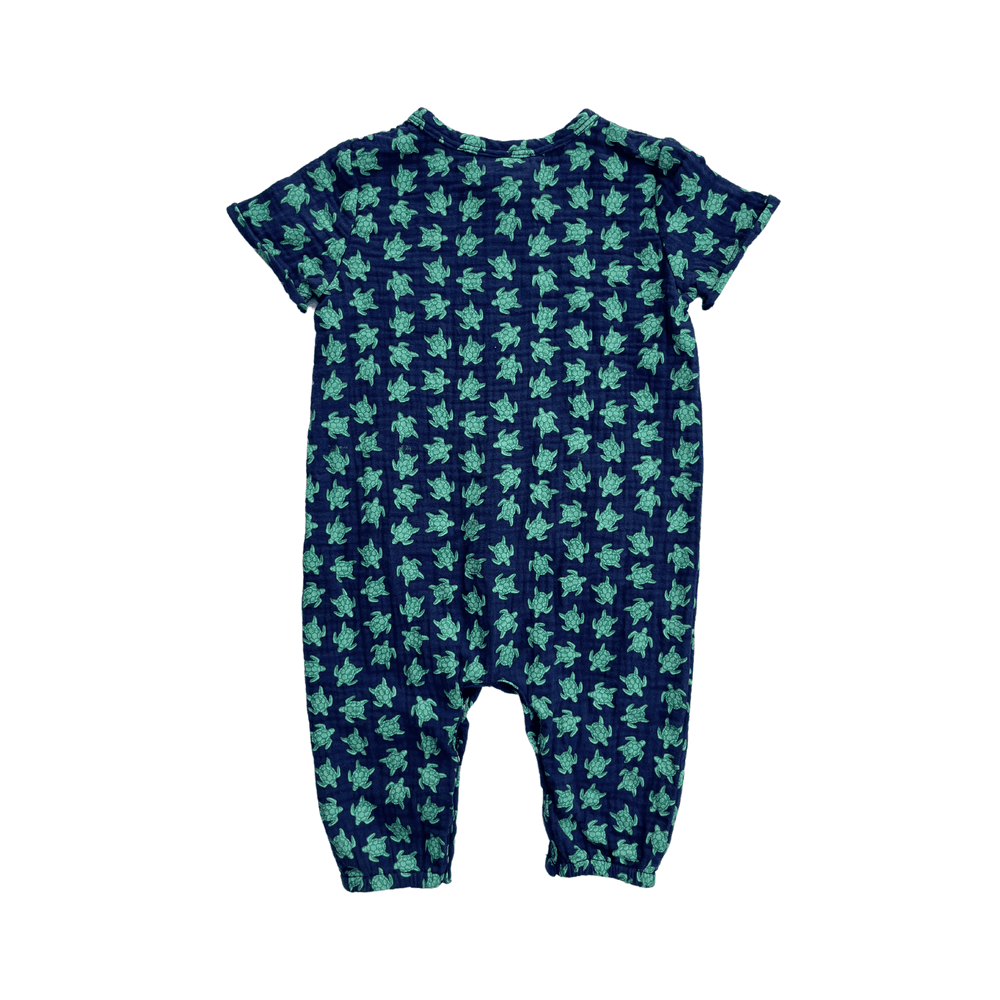 Next of Kin - Orian Muslin Zippy Jumpsuit - Navy Turtle