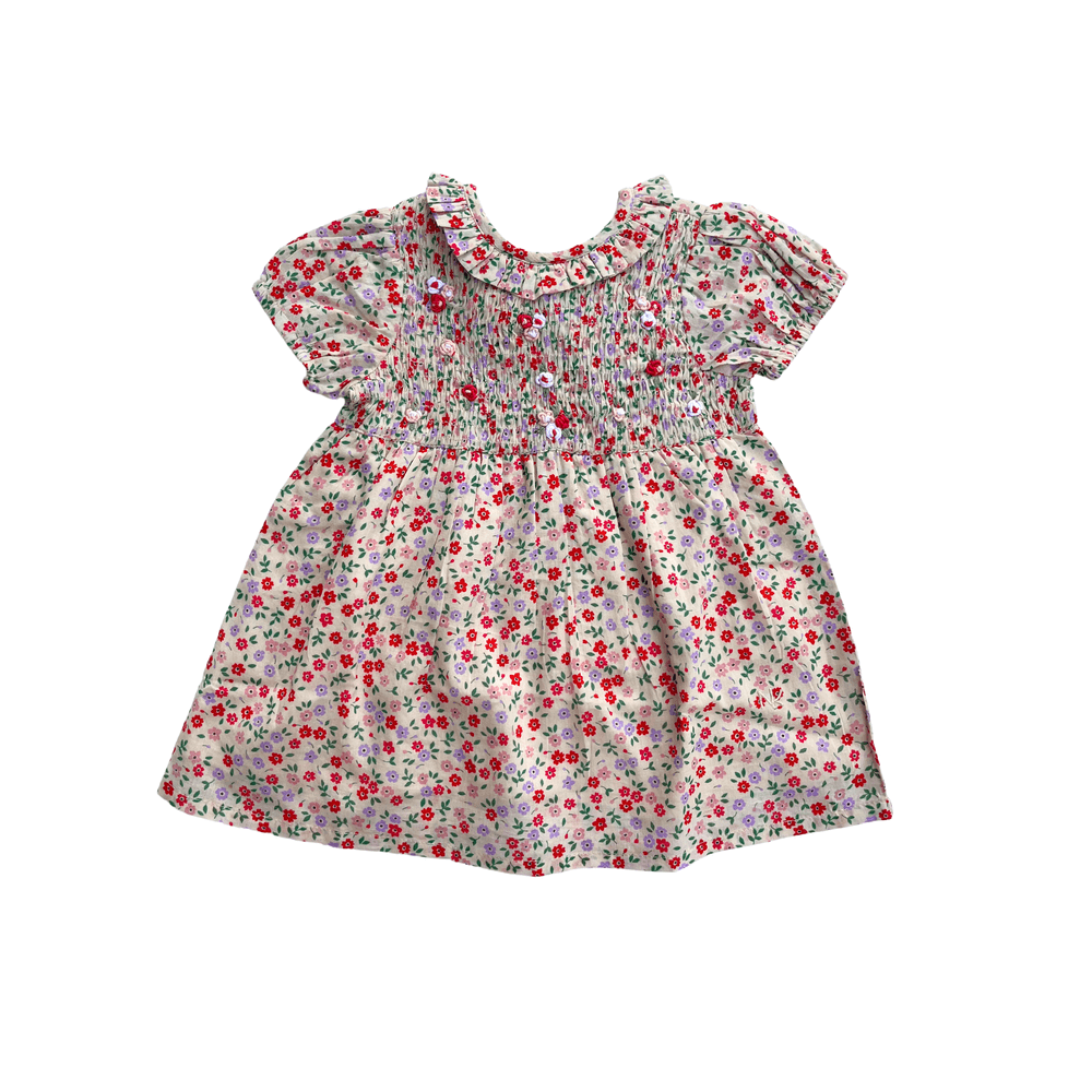 Next of Kin - Lilah Smocked Embroidered Dress - Floral