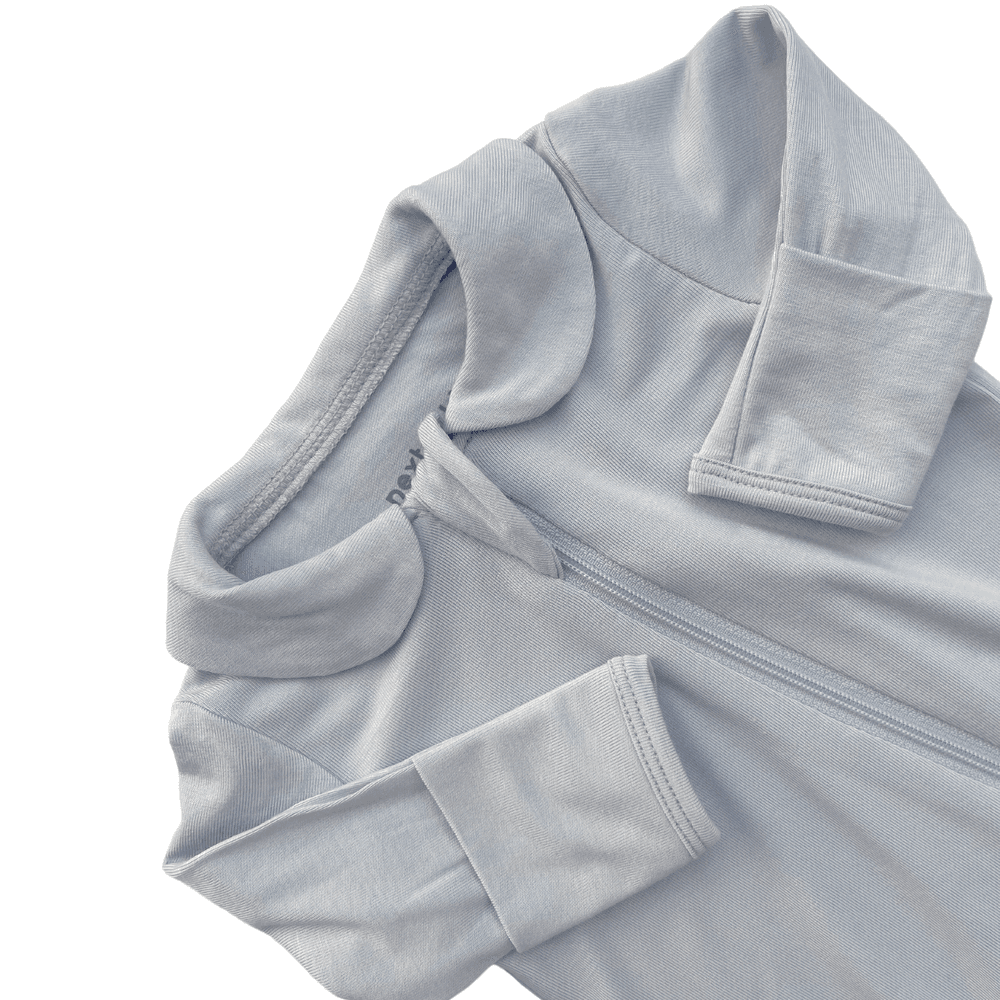 Next of Kin - Elliot Essential Zippy Peter Pan Collar Bamboo Onesie - Grey