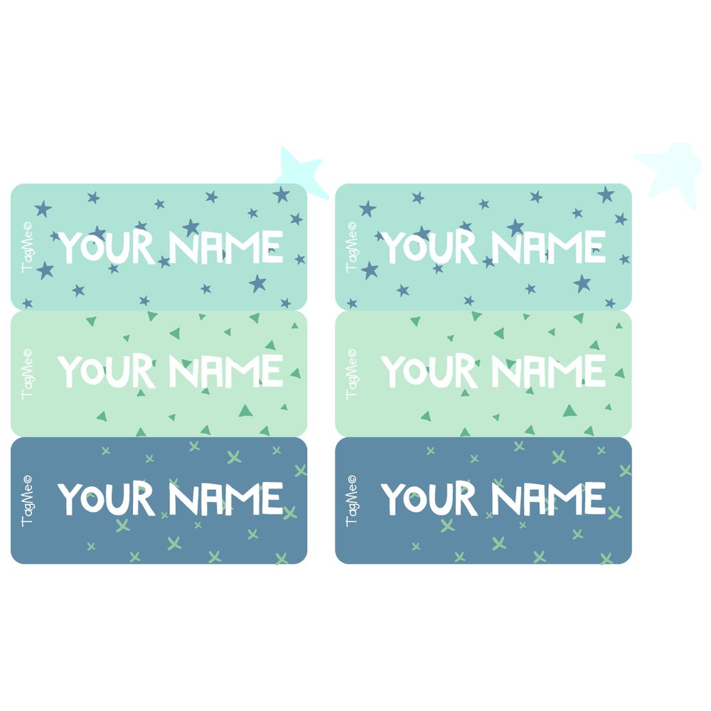 TagMe - Personalised Small Name Design Label - Star - 48 Pcs