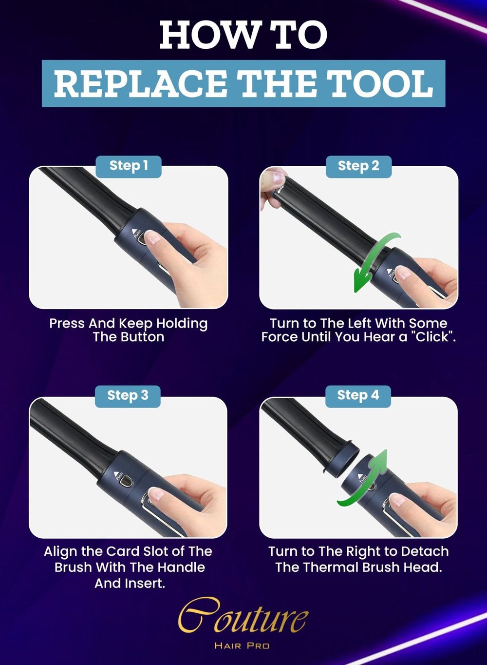 Couture Hair Pro - Quantam Flow Airwrapper Multistyler Kit - Royal Blue