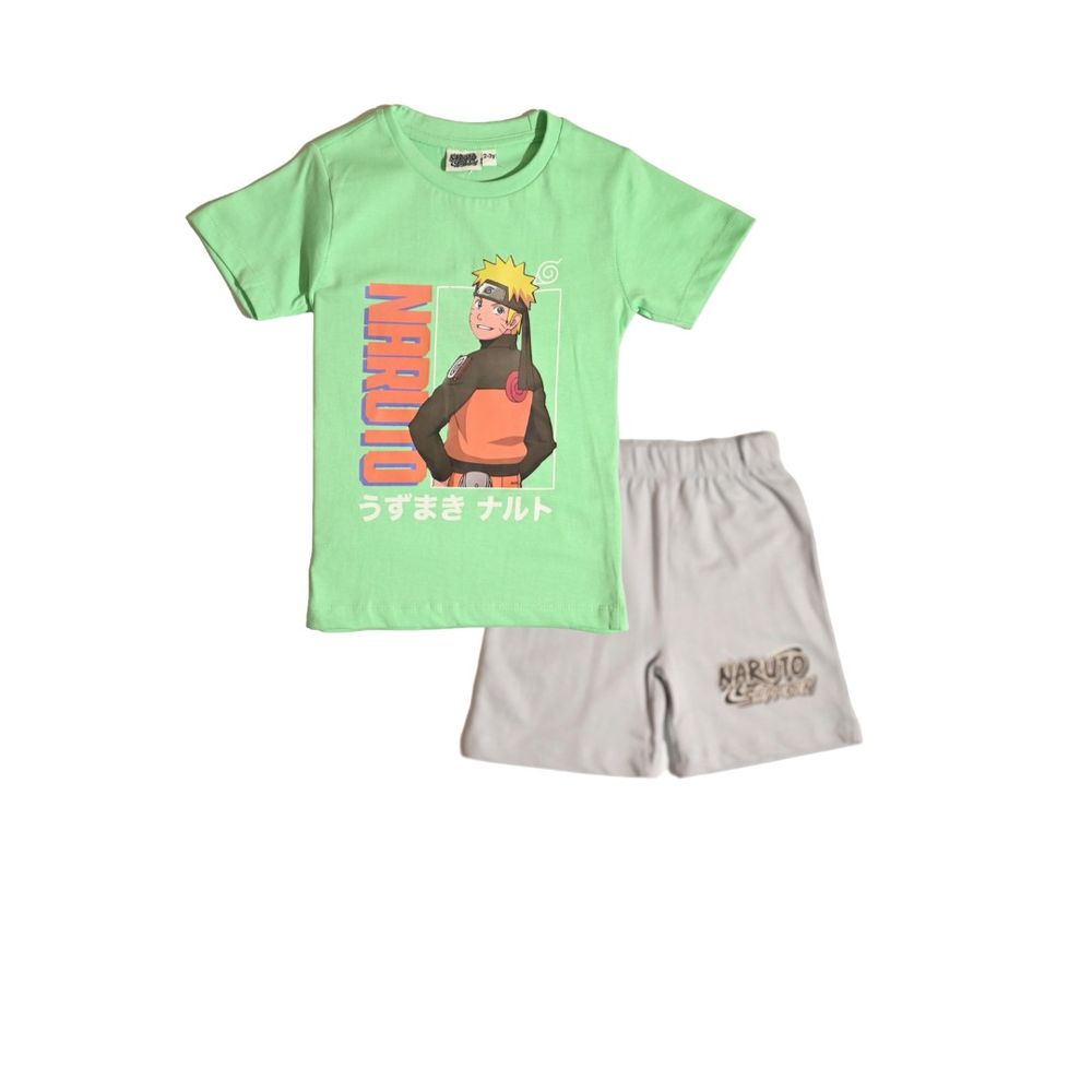 Naruto - 2pc-Set - Boy's T-Shirt & Short - Green/White