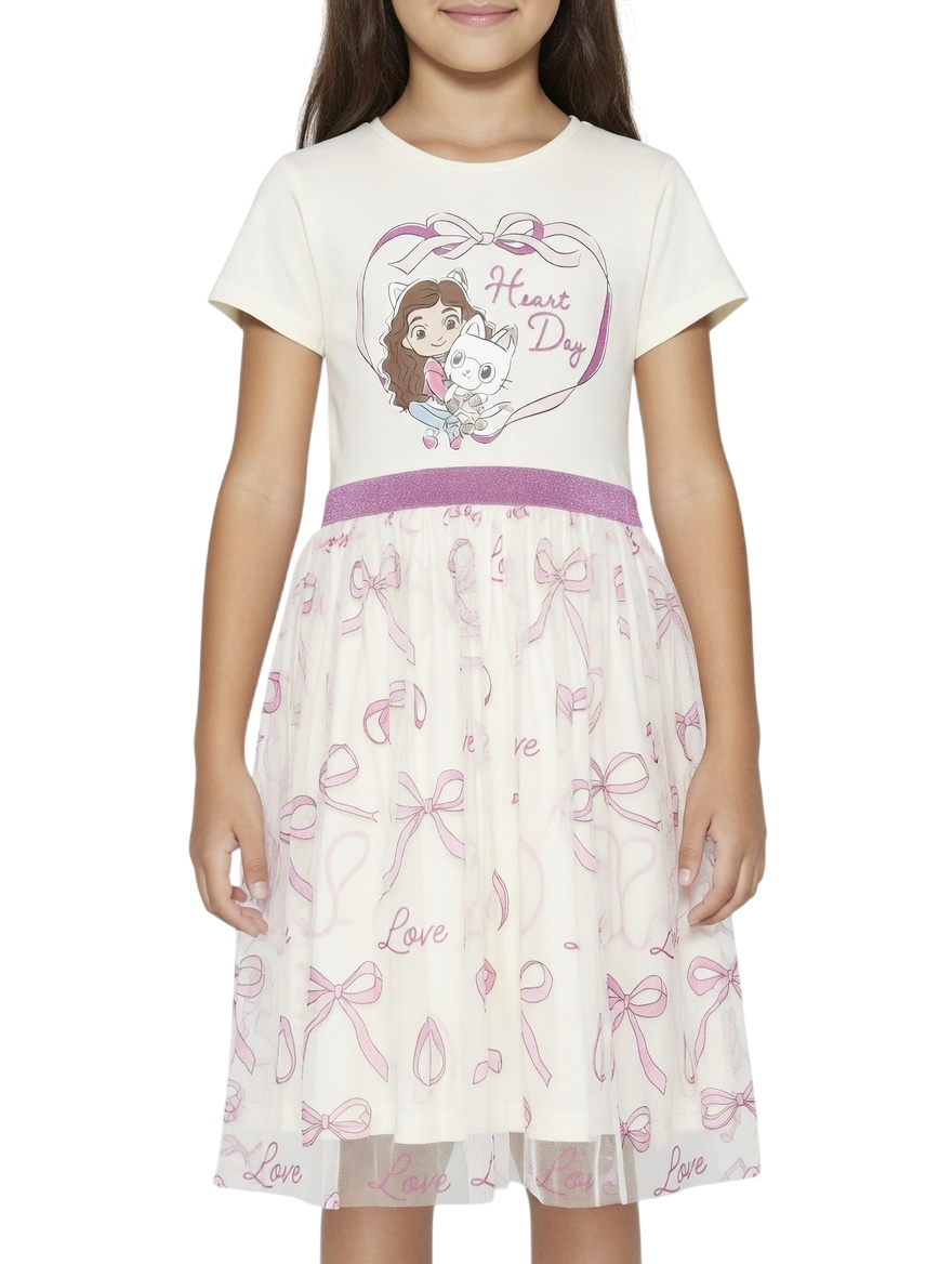 Gabby's Dollhouse - Printed Tulle Dress - Cream