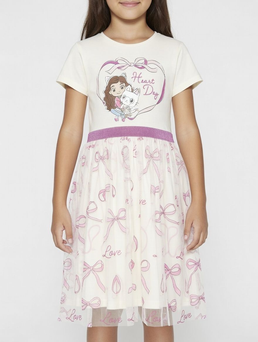 Gabby's Dollhouse - Printed Tulle Dress - Cream