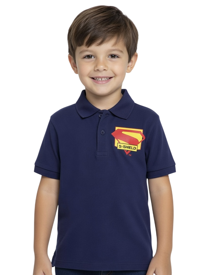 Superman - Boy's Polo T-Shirt - Navy