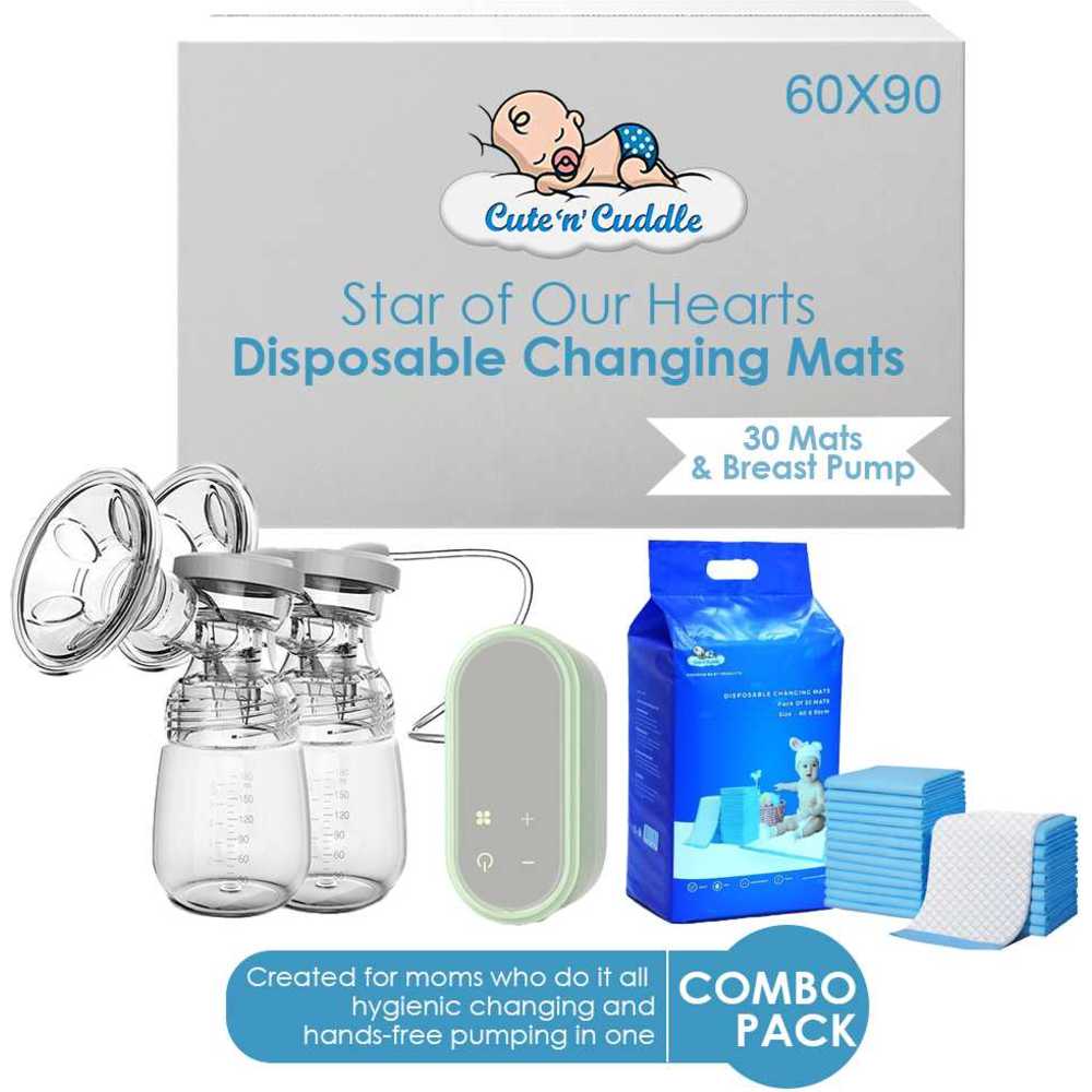 Cute 'n' Cuddle Electric Breast Pump With Baby Changing Mats