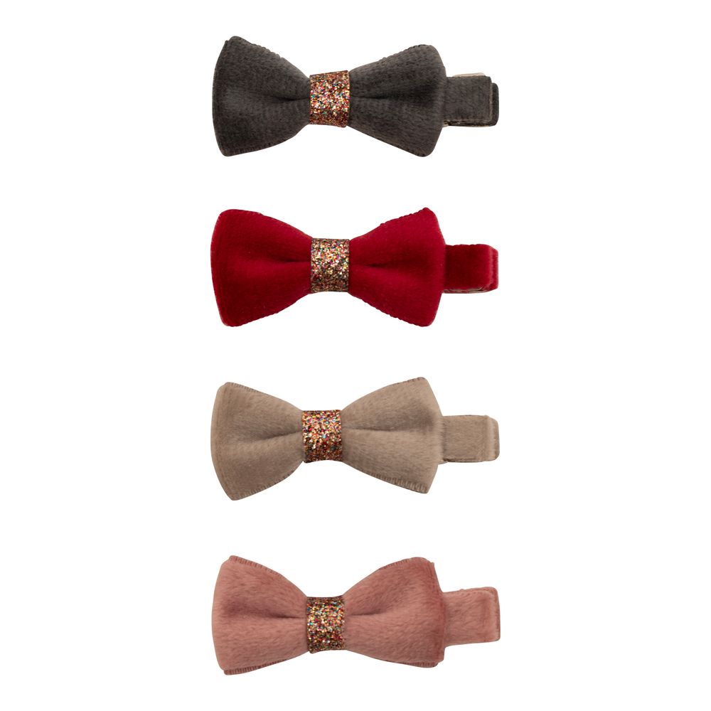MiMi & LULA Christmas Velvet Bow Clips - 4pcs