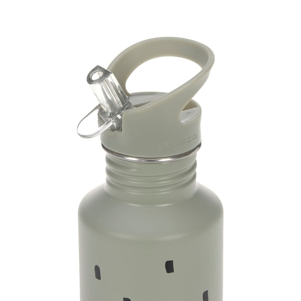 Lassig - Stainless Steel Bottle - Happy Prints Light Olive - 500 ml