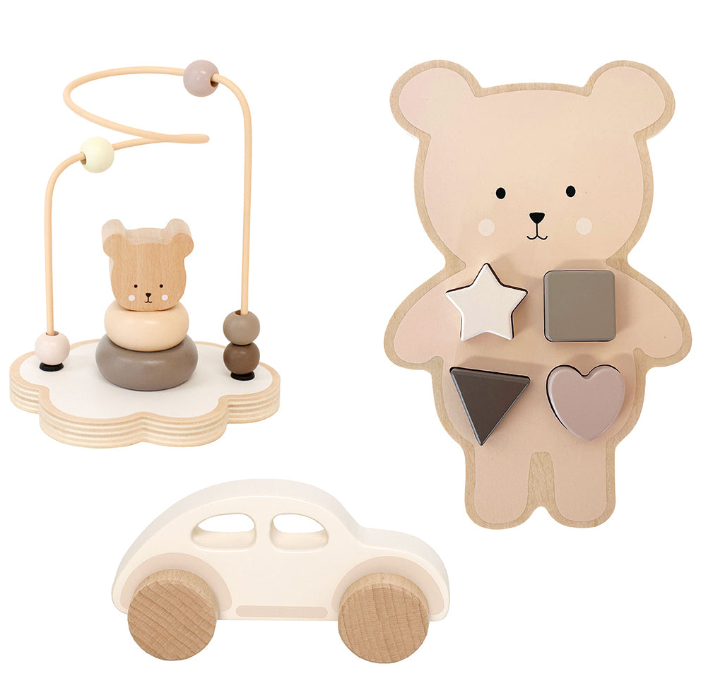 Jabadabado Wooden Toy Gift Set - Teddy - 3 Pcs
