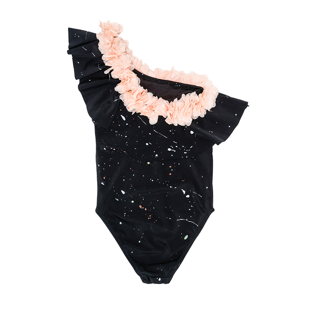 Reborn - Girl's Crown Swimsuit - Black