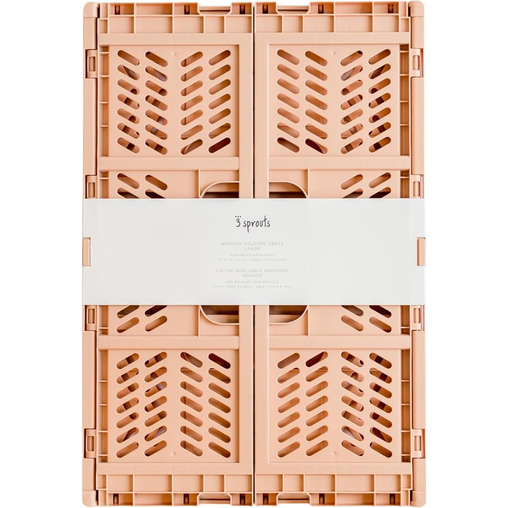 3 Sprouts - Modern Folding Crate - Large - Clay