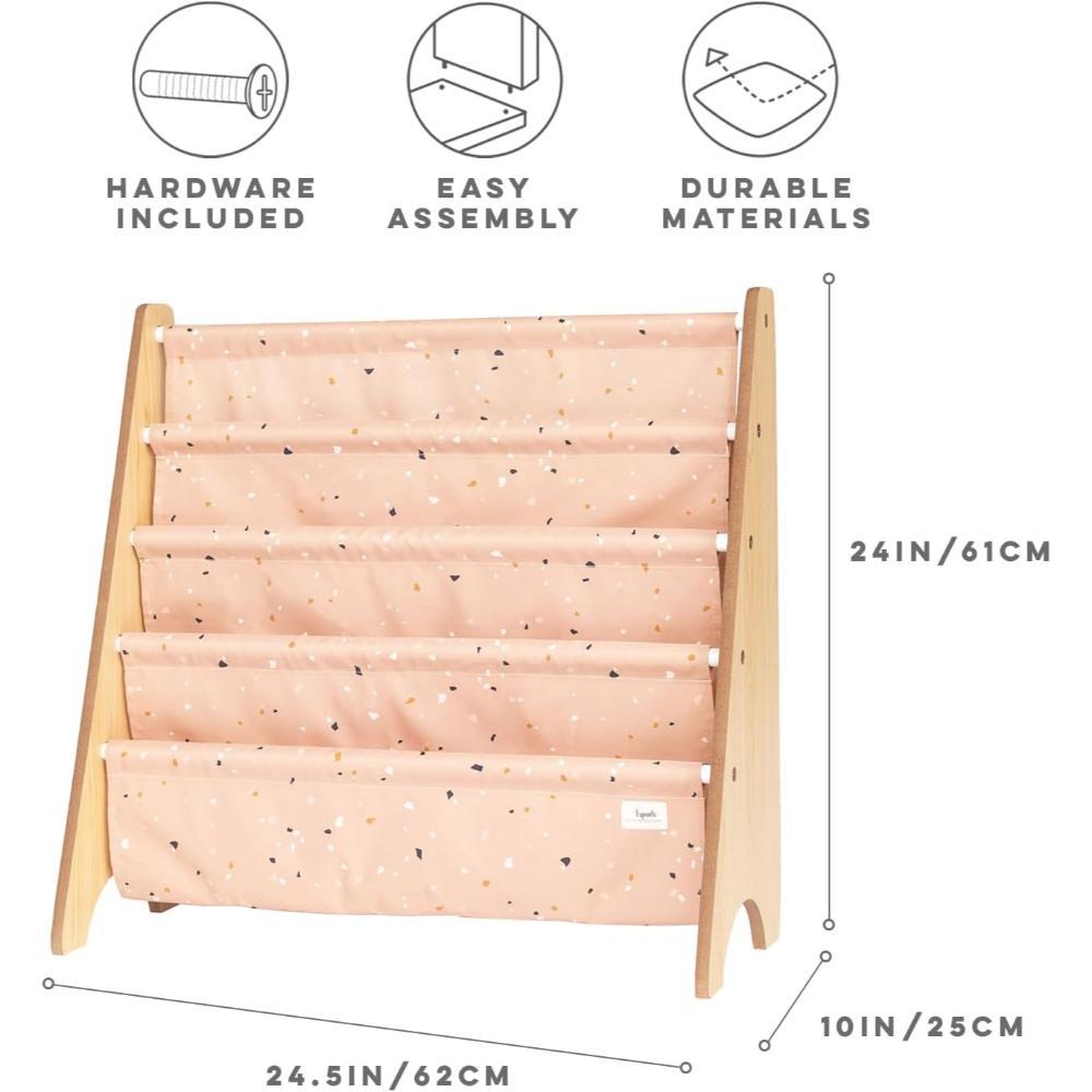 3 Sprouts - Recycled Book Rack - Terrazzo Clay