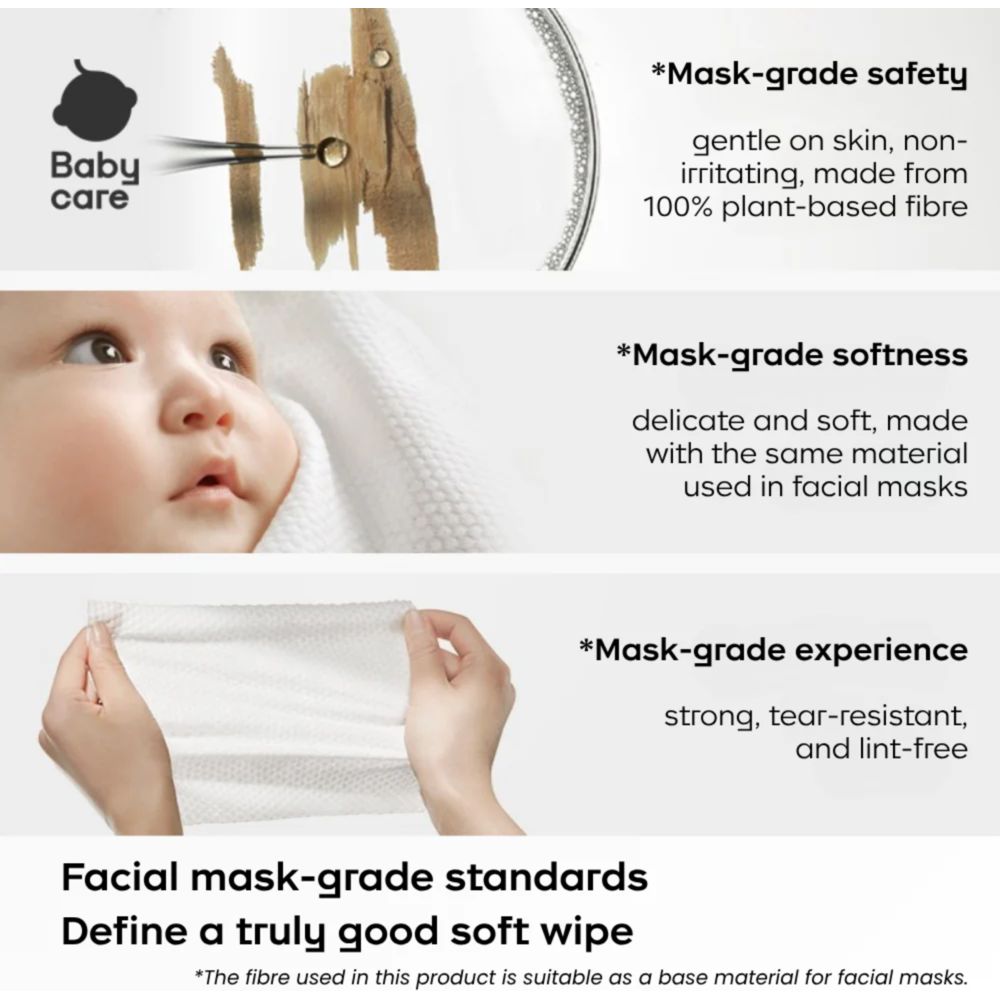 Babycare - Cotton Tissue Cloud Thickened Face Towel Soft 80s - Pack of 4