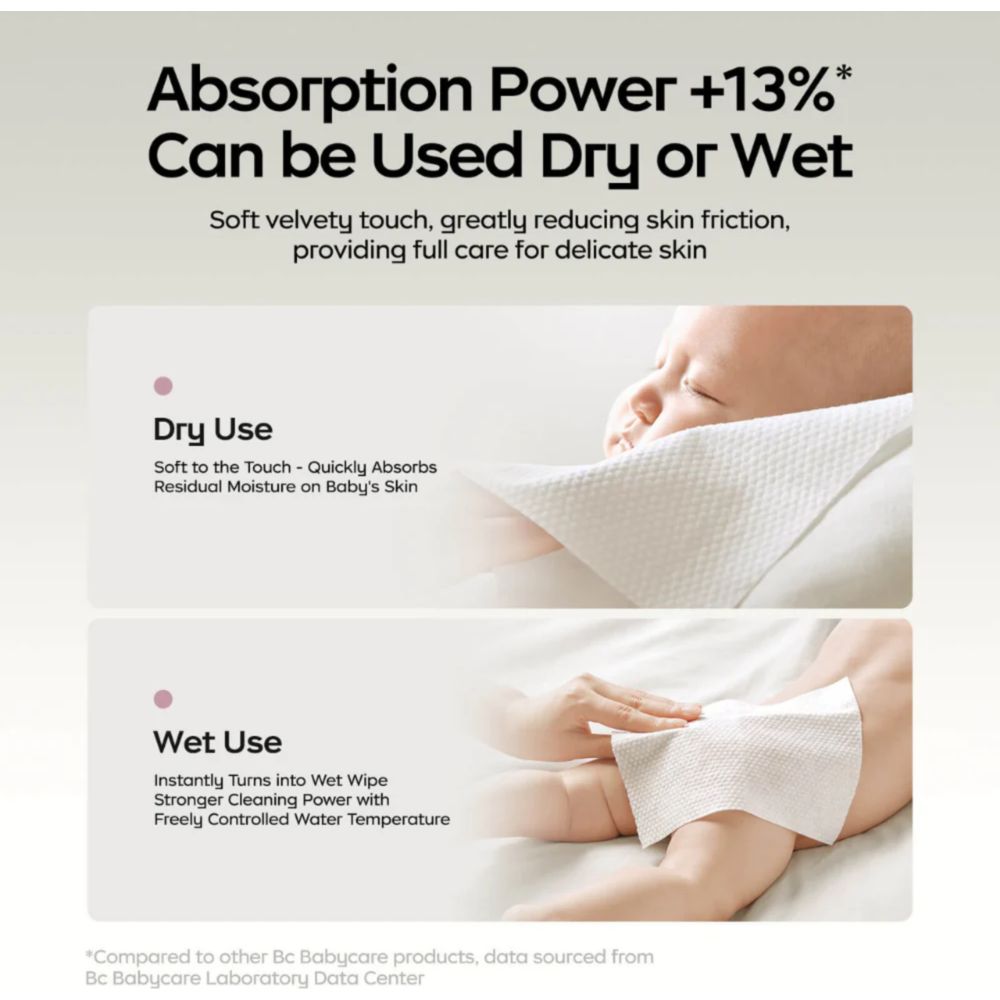 Babycare - Cotton Tissue Cloud Thickened Face Towel Soft 80s - Pack of 4