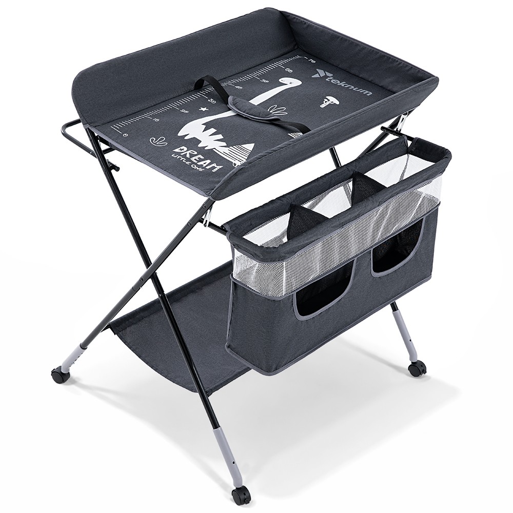 Teknum - 4 In 1 Diaper Changing Table Organizer - Charcoal Grey