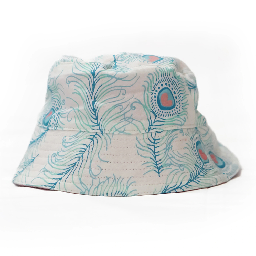 Lucy & Sam - Girl's Peacock Reversible Sun Hat