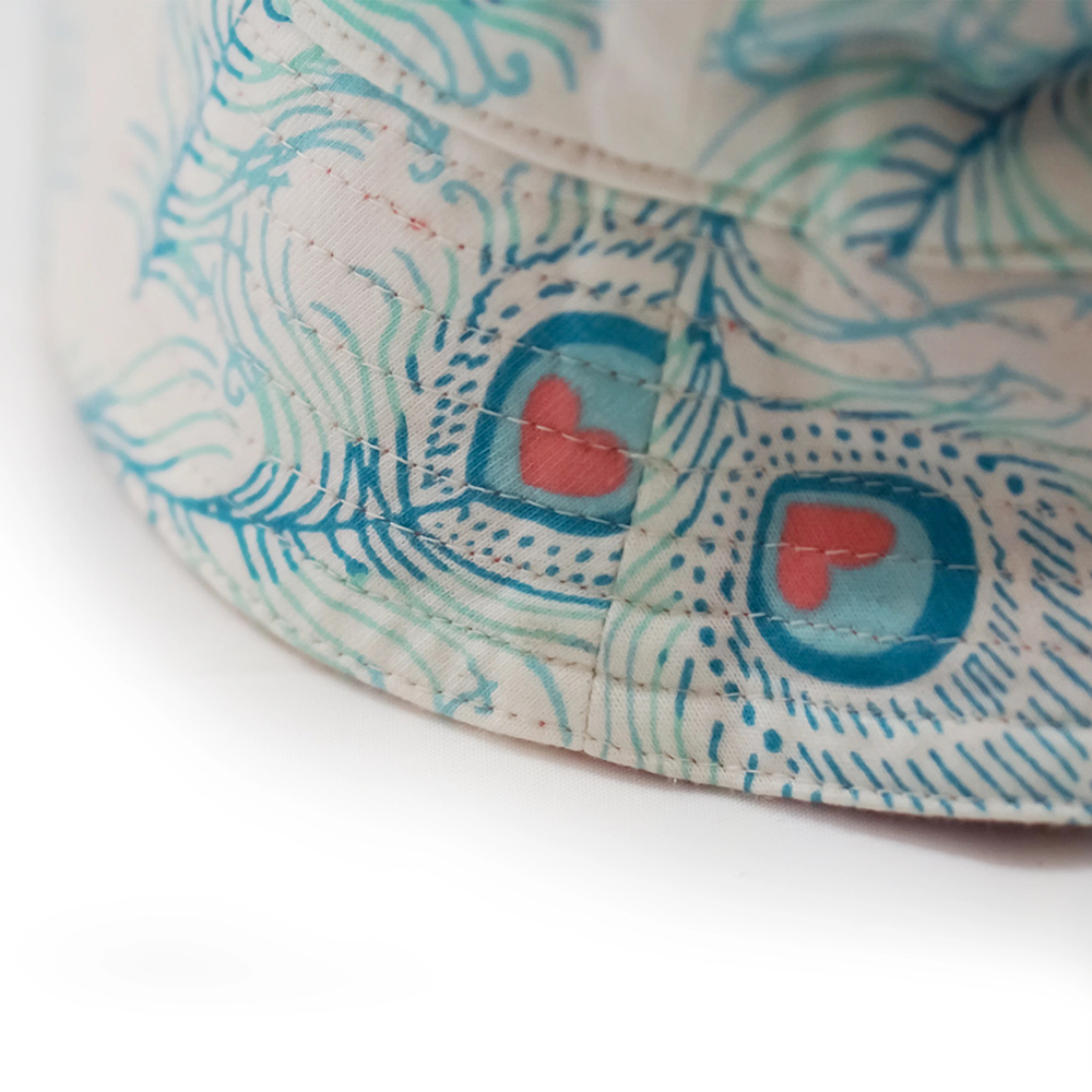 Lucy & Sam - Girl's Peacock Reversible Sun Hat