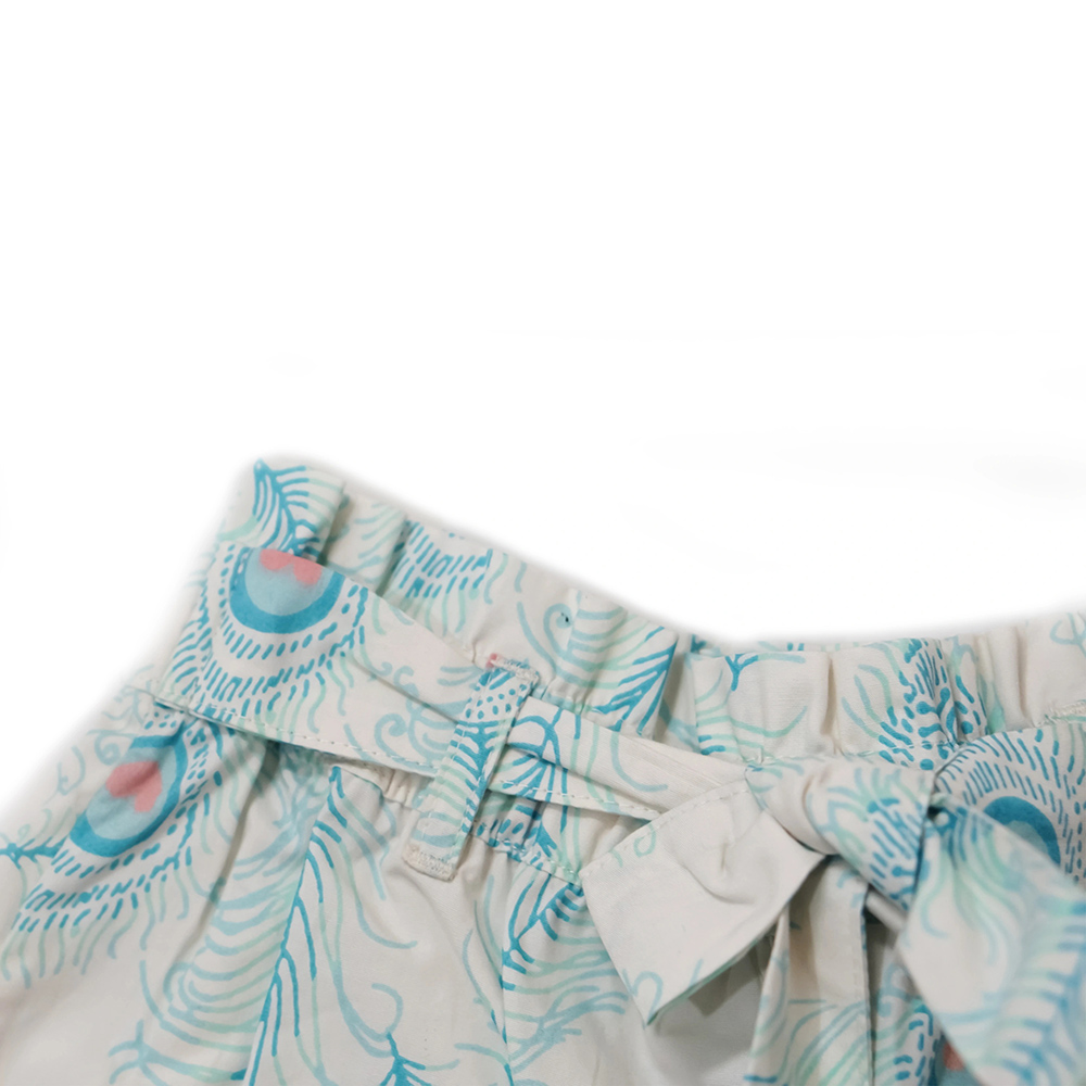 Lucy & Sam - Kids Peacock Woven Shorts - White